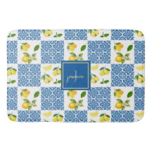 Lemon Monogram Naam Frans Land Tegel Patroon