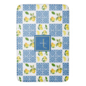 Lemon Monogram Naam Frans Land Tegel Patroon Badmat (Voorkant Verticaal)