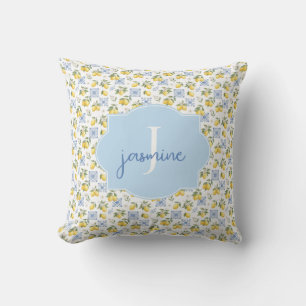 Lemon Monogram Naam Franse Landelijke Tegels Patro Kussen