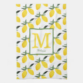 Lemon Monogram Naam Keukenhanddoeken (Verticaal)