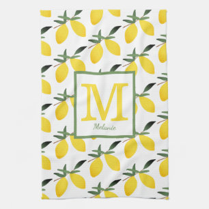Lemon Monogram Naam Keukenhanddoeken