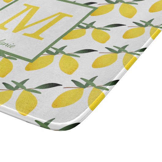  Lemon Monogram Naam Snijplank (Hoek)