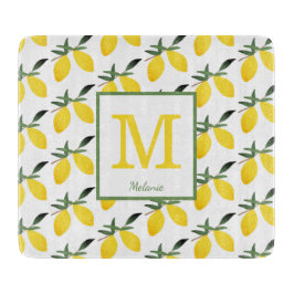  Lemon Monogram Naam Snijplank