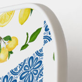 Lemon Monogram Name French Country Tile Pattern Pickleball Paddle (Links Detail)