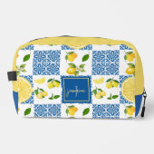 Lemon Monogram Name French Country Tile Pattern Toilettasje (Voorkant)