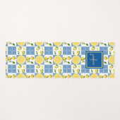 Lemon Monogram Name French Country Tile Pattern Yogamat (Voorkant (horizontaal))