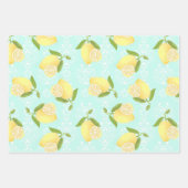 Lemon Motief Liefde blauw Inpakpapier Vel (Voorkant)