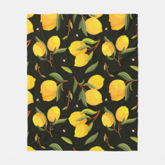 Lemon naadloos patroon. Handbeschilderde citroenil Fleece Deken