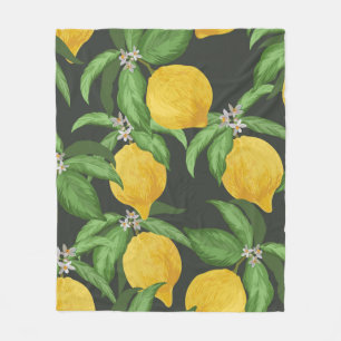 Lemon naadloos  patroon. Tropische vruchtenbac Fleece Deken