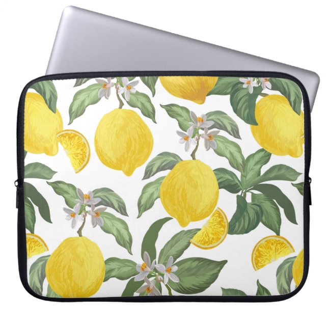 Lemon naadloos  patroon. Tropische vruchtenbac Laptop Sleeve (Voorkant)