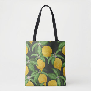 Lemon naadloos  patroon. Tropische vruchtenbac Tote Bag