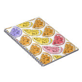 Lemon naadloos patroon, zomerachtergrond met kit notitieboek (Rechterzijde)