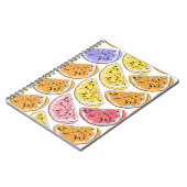 Lemon naadloos patroon, zomerachtergrond met kit notitieboek (Linkerzijde)