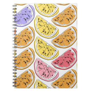 Lemon naadloos patroon, zomerachtergrond met kit notitieboek