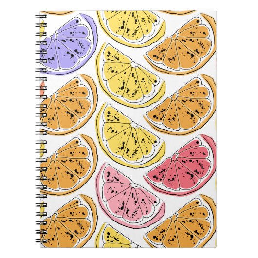 Lemon naadloos patroon, zomerachtergrond met kit notitieboek (Voorkant)