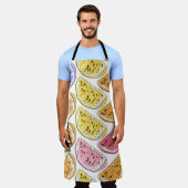 Lemon naadloos patroon, zomerachtergrond met kit schort (Gedragen)