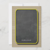 Lemon Neon Chalkboard Baby shower Invitation Kaart (Achterkant)