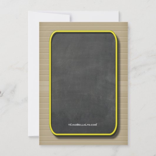 Lemon Neon Chalkboard Ceremonie en Ontvangst Kaart (Achterkant)