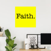 Lemon Neon Yellow and Black Faith Quote Sjabloon Poster (Thuiskantoor)
