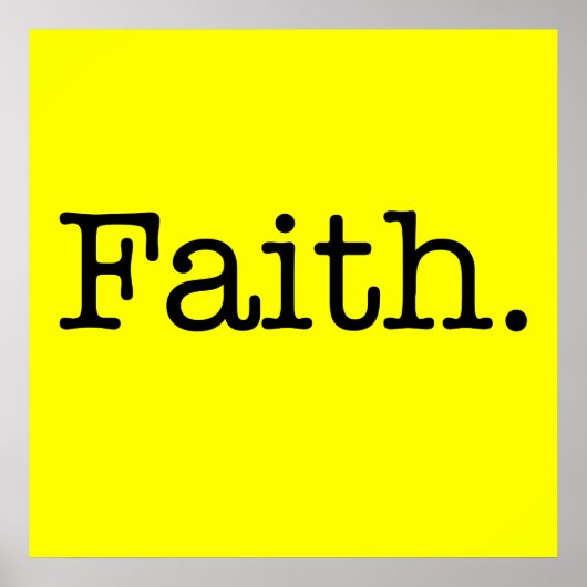 Lemon Neon Yellow and Black Faith Quote Sjabloon Poster (Voorkant)