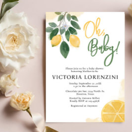 Lemon Oh Baby shower Invitation Kaart