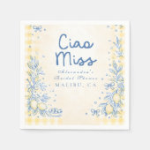 Lemon Olive Ciao Miss Bridal Shower Servet (Voorkant)
