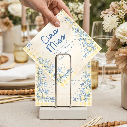 Lemon Olive Ciao Miss Bridal Shower Servet