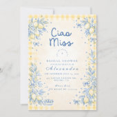Lemon Olive Ciao Miss Bruiloftsfeest Kaart (Voorkant)