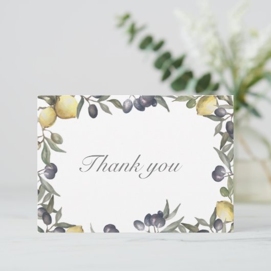 Lemon & Olive Hartelijk dank Bedankkaart (Staand voorkant)