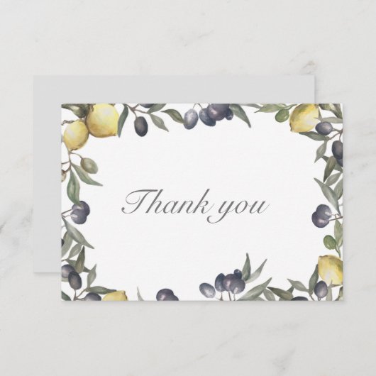 Lemon & Olive Hartelijk dank Bedankkaart (Voorkant / Achterkant)
