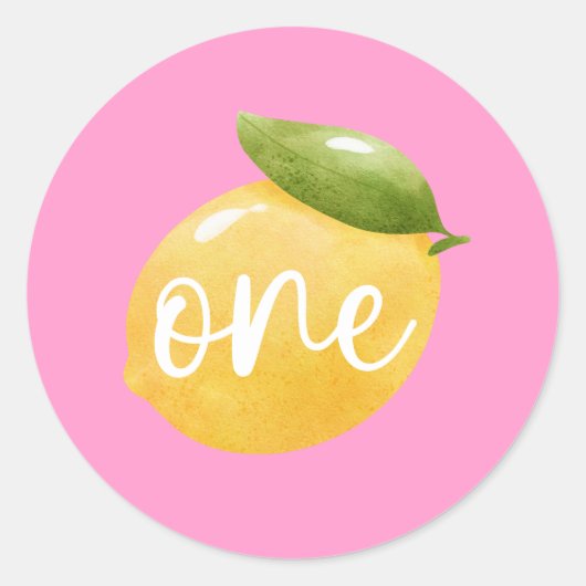 Lemon One 1st Birthday Ronde Sticker (Voorkant)