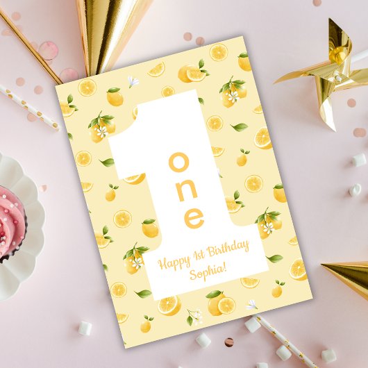 Lemon ONE Happy Birthday Card Kaart