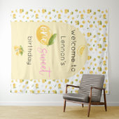Lemon One Sweet 1st Birthday Achtergrond Tapestry Wandkleed (In Situ (horizontaal))