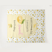 Lemon One Sweet 1st Birthday Achtergrond Tapestry Wandkleed (Voorkant (horizontaal))