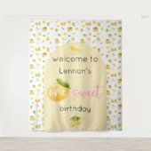 Lemon One Sweet 1st Birthday Achtergrond Tapestry Wandkleed (Voorkant)