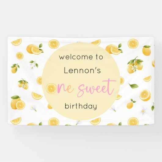 Lemon One Sweet Birthday Spandoek (Horizontaal)