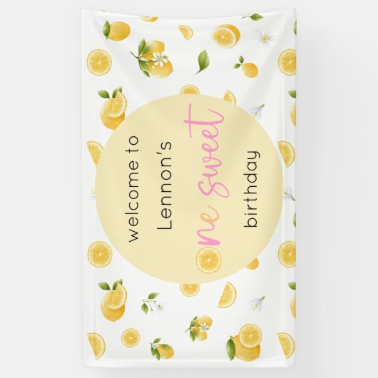 Lemon One Sweet Birthday Spandoek (Verticaal)