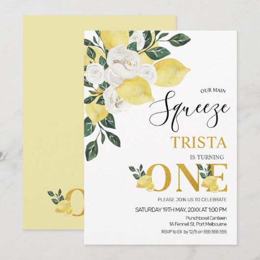 Lemon onze belangrijkste pleister voor de eerste v kaart (Voorkant / Achterkant)