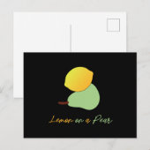 Lemon op een peren. Grappig Punny puns. Vruchtlief Briefkaart (Voorkant / Achterkant)