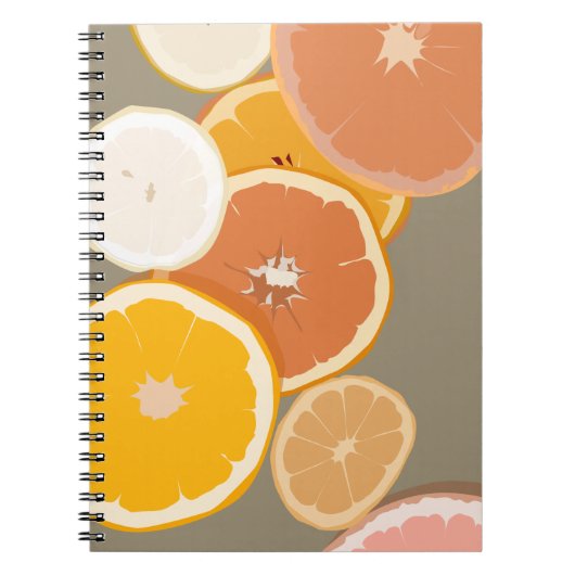 Lemon Oranje Grapefruit Citrus Art-laptop Notitieboek (Voorkant)