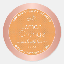 Lemon Oranje Roos Gold Lijst Verpakking Ronde Sticker