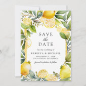 Lemon Orchard Citrus Wedding Save The Date (Voorkant)