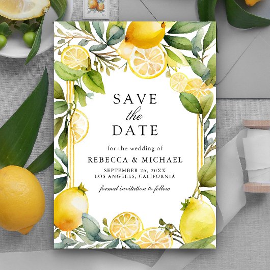 Lemon Orchard Citrus Wedding Save The Date