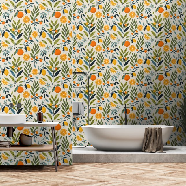 Lemon Orchard Dream Behang (Badkamer)