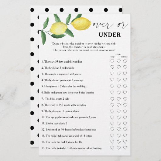 Lemon - Over of onder vrijgezellenfeest (Voorkant / Achterkant)