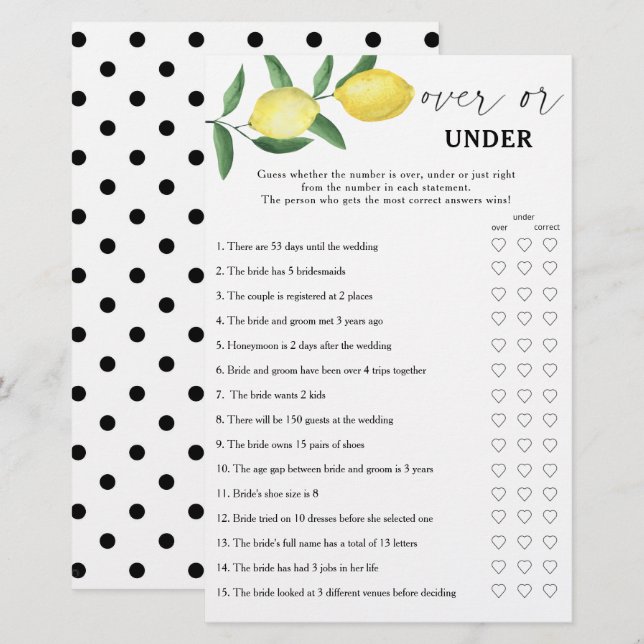 Lemon - Over of onder vrijgezellenfeest (Voorkant / Achterkant)