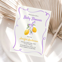 Lemon Paarse Bow Baby shower
