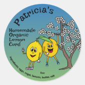 Lemon Pals Funny Cartoon bewaart wrongel en meer Ronde Sticker (Voorkant)