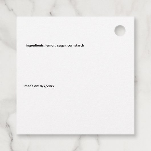 Lemon Pals Grappige Cartoon Marmalade Snoep en mee Bedankjes Labels (Achterkant)