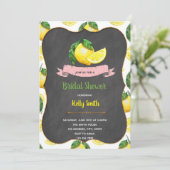 Lemon party bridal douche-uitnodiging kaart (Staand voorkant)